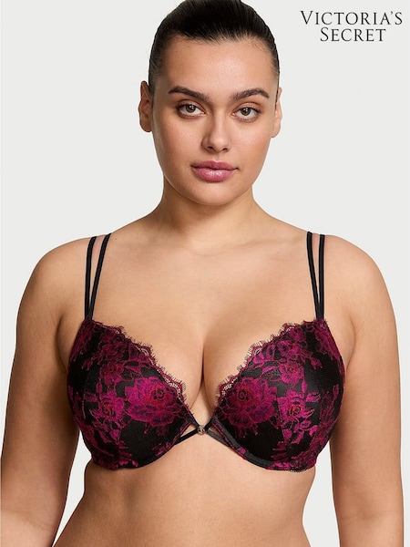 Victoria's Secret Black & Pink Push Up Rose Lace Bra (AG8909) | €56