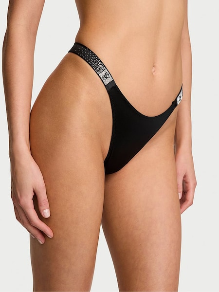 Victoria's Secret Black Thong Scattered Shine Strap Knickers (AG8922) | €22.50