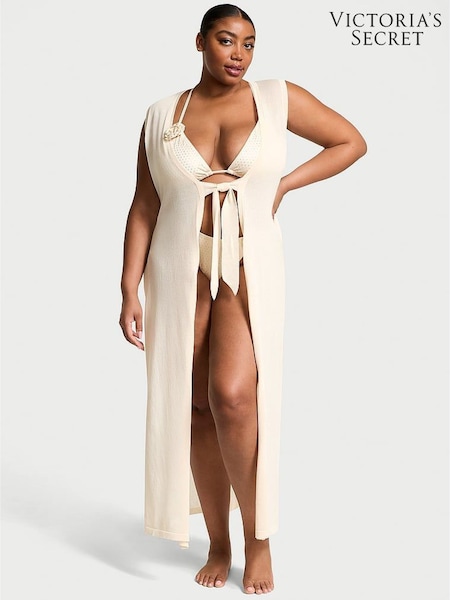 Victoria's Secret Candlelight White Bow Tie Maxi Cover Up (AG8948) | €79