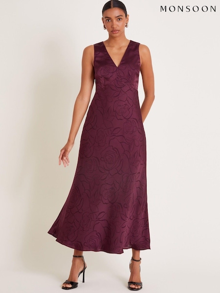 Monsoon Red Saira Slip Dress (AG8994) | AED390