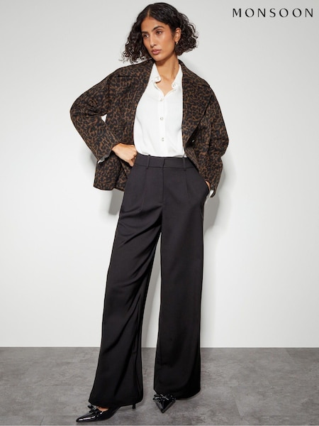 Monsoon Black Wendy Wide Leg Trousers (AG8995) | €43.50