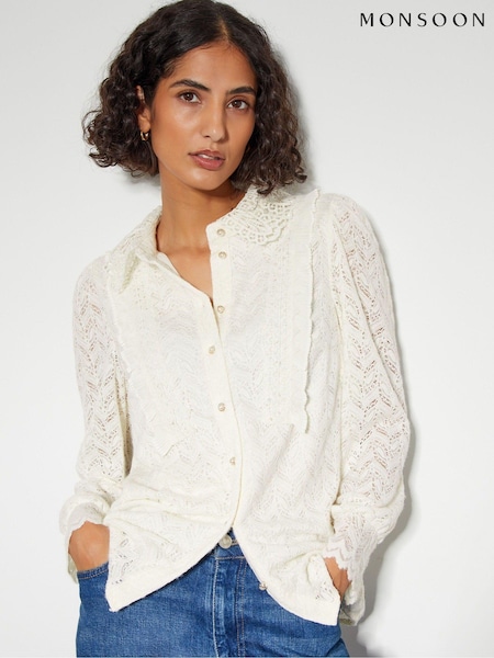 Monsoon Natural Laura Lace Blouse (AG9007) | €41.50