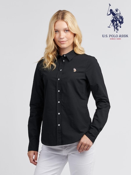 U.S. Polo Assn. Black Womens Classic Fit Poplin 100% Cotton Shirt (AG9015) | €38