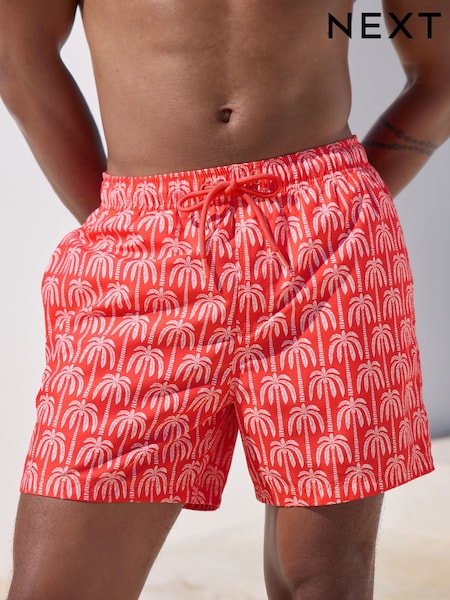 Coral Pink Printed Swim Shorts (AG9045) | AED79