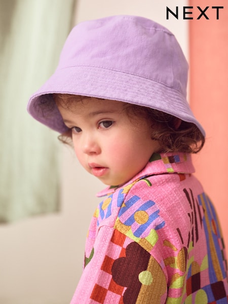 Lilac Purple 100% Cotton Bucket Hat (3mths-16yrs) (AG9114) | €9 - €16
