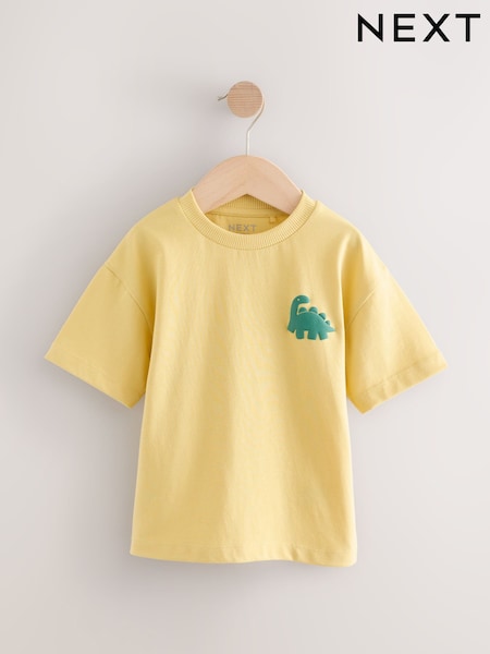 Yellow Dino Simple Short Sleeve T-Shirt (3mths-7yrs) (AG9193) | €5 - €9