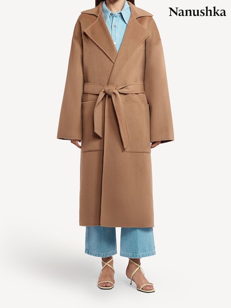 Nanushka Alamo Wool/Silk Blend Robe Coat (AG9210) | R$ 8.640