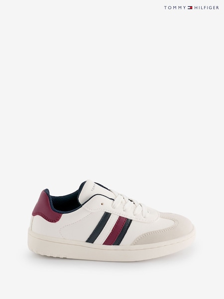 Tommy Hilfiger Nude Stripes Low Cut Velcro Trainers (AG9220) | AED201 - AED212