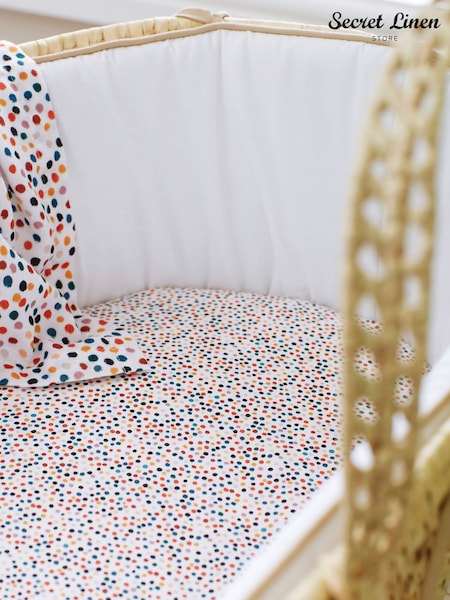 Secret Linen Store White Frankie Fitted 100% Organic Cotton Flat Sheet (AG9281) | €21