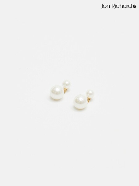 Jon Richard Tone Double Pearl Drop Earrings (AG9294) | ‏43 د.إ.‏