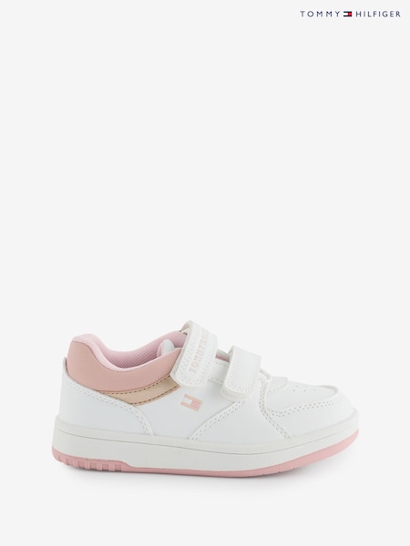 Tommy Hilfiger White Low Cut Touch Fasten Trainers (AG9305) | AED186 - AED201