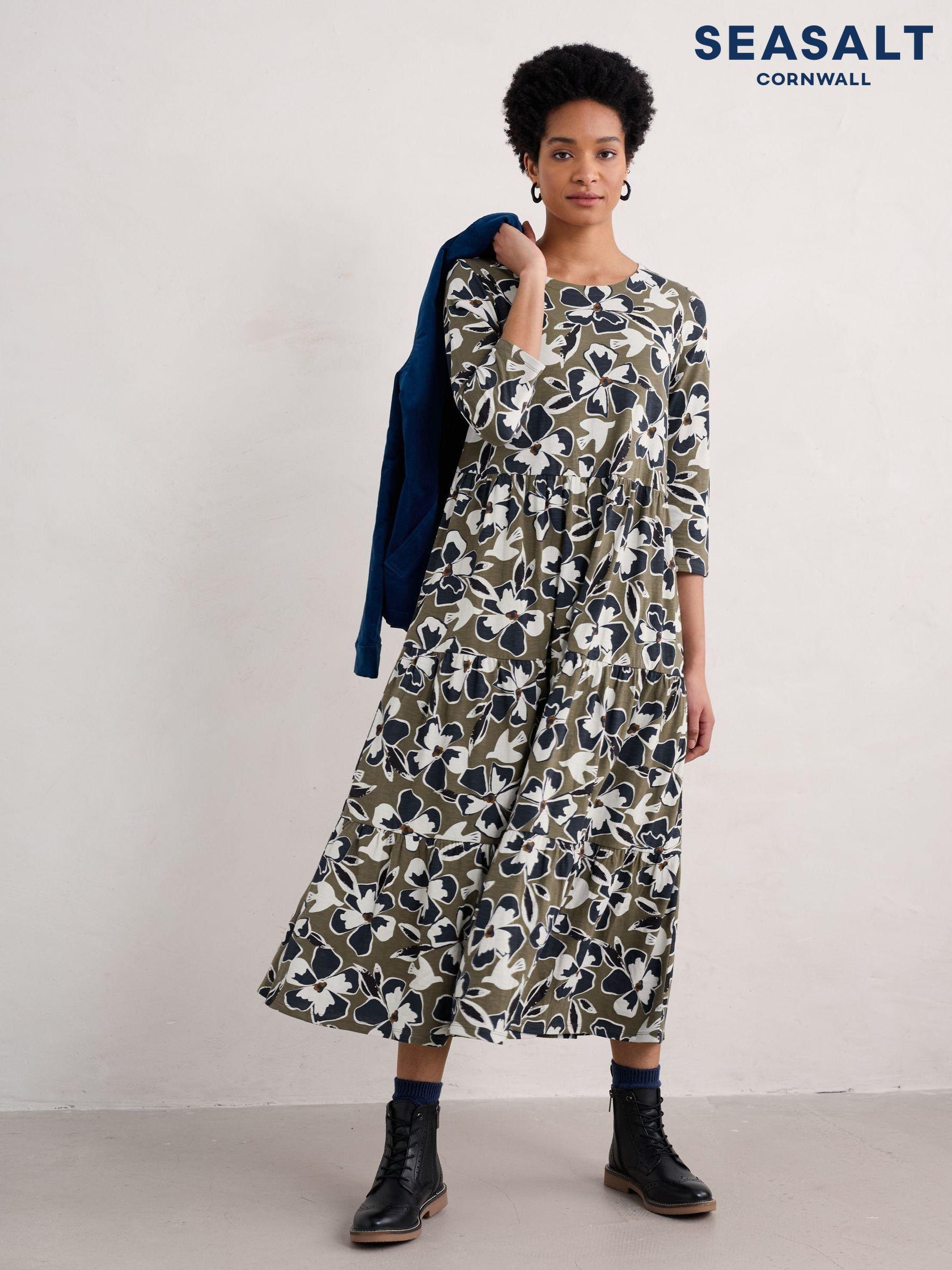 Women s Seasalt Cornwall Green Summer Dress 3 4 Sleeve Dresses Next Luxembourg