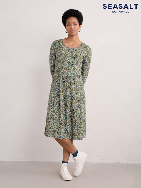 Seasalt Cornwall Green Petite 3/4 Enor Dress (AG9390) | €42