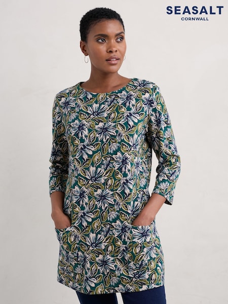Seasalt Cornwall Teal Blue Multi Killiow Tunic (AG9438) | €50