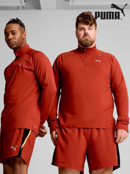Puma Red Mens Run Cloudspun Quarter Zip Top (AG9486) | €73