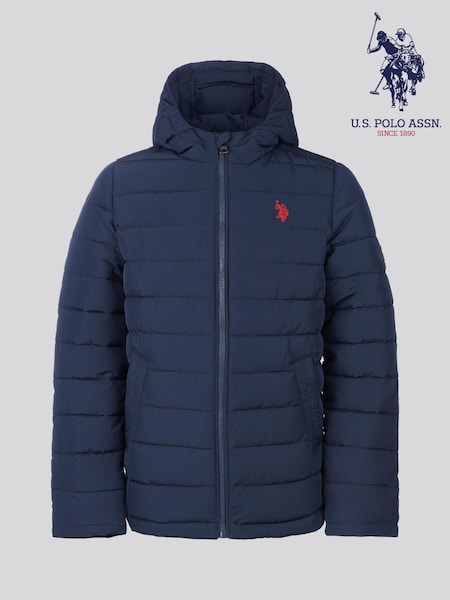 U.S. Polo Assn Dark Blue U.S. Polo Assn. Boys Lightweight Quilt Hooded Puffer Jacket (AG9526) | €107 - €129