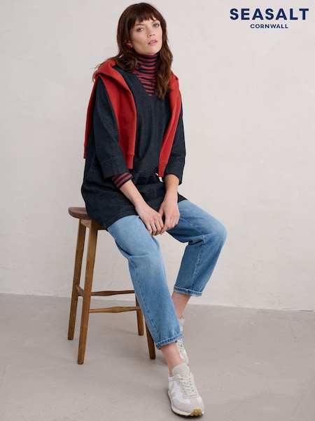 Seasalt Cornwall Blue 100% Cotton Calidris Tunic (AG9639) | AED204