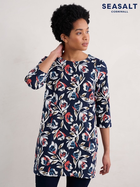 Seasalt Cornwall Blue 100% Cotton Shore Foraging Tunic (AG9651) | €42