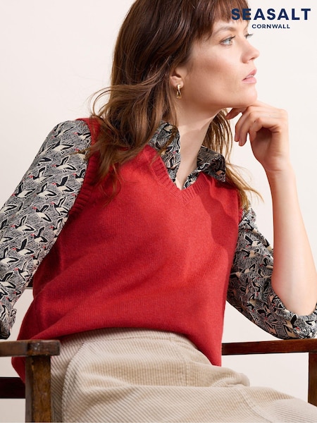Seasalt Cornwall Red East View Vest V-Neck Vest (AG9676) | €35
