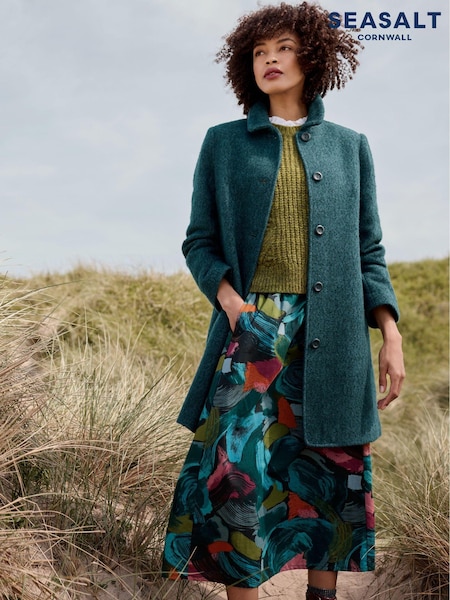 Seasalt Cornwall Teal Blue Wood Cabin Crownan Coat (AG9680) | €114