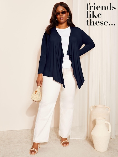 Friends Like These Navy Waterfall Cardigan (AG9721) | €44