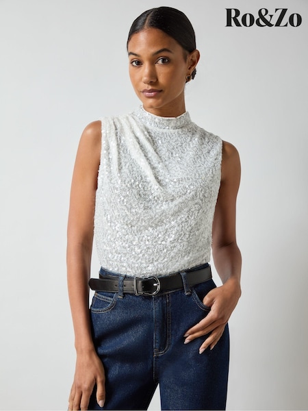 Ro&Zo Sequin High Neck Top (AG9728) | 53 €