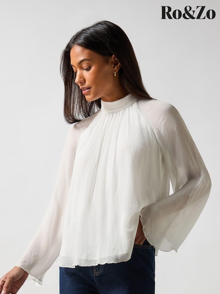 Ro&zo Crinkle Flared Sleeve Blouse (AG9736) | €76