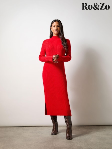 Ro&Zo Red High Neck Jumper Dress (AG9766) | €63