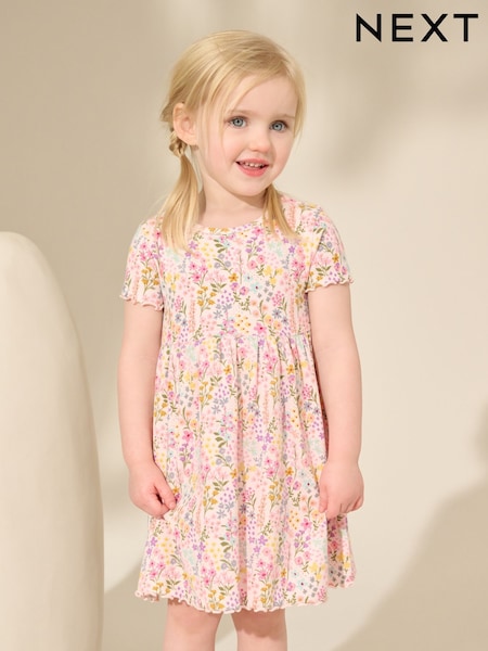 Floral Short Sleeve Jersey Summer Dress (3mths-7yrs) (AG9786) | EGP360 - EGP480