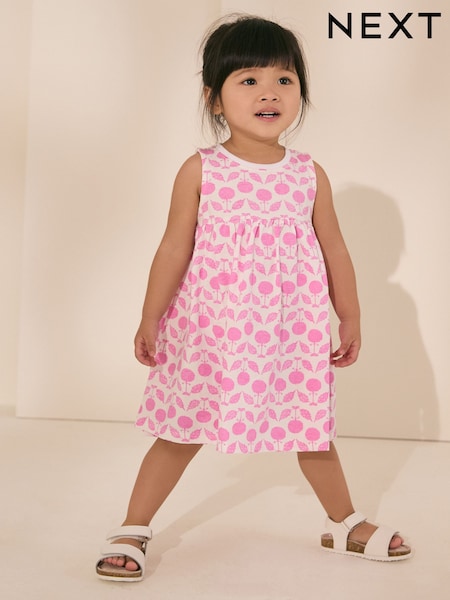 Roz - Rochie de vară Fără mânecă Jerseu (3m-7ani) (AG9787) | 52 LEI - 67 LEI