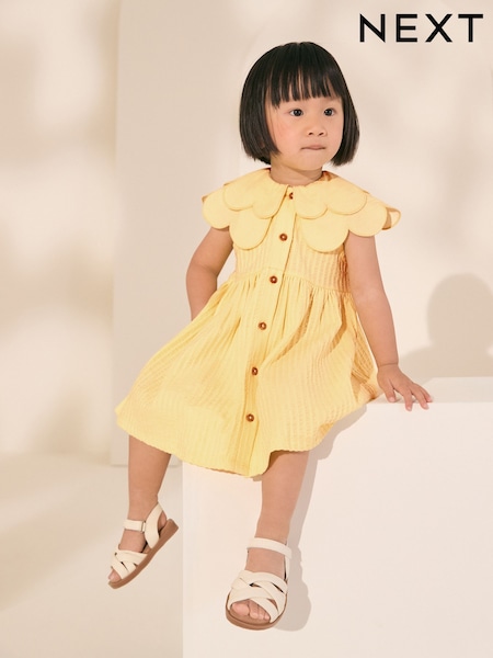 Yellow Sleeveless Collar Summer Dress (3mths-7yrs) (AG9789) | €14 - €16