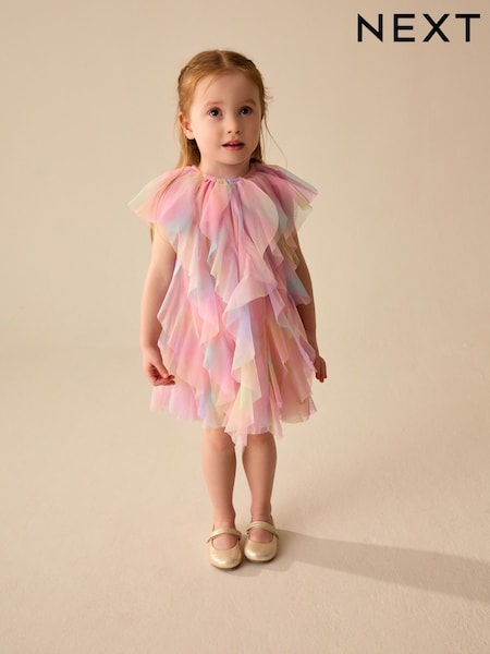 Rainbow Sleeveless Mesh Party Dress (3mths-7yrs) (AG9807) | 119 QAR - 139 QAR