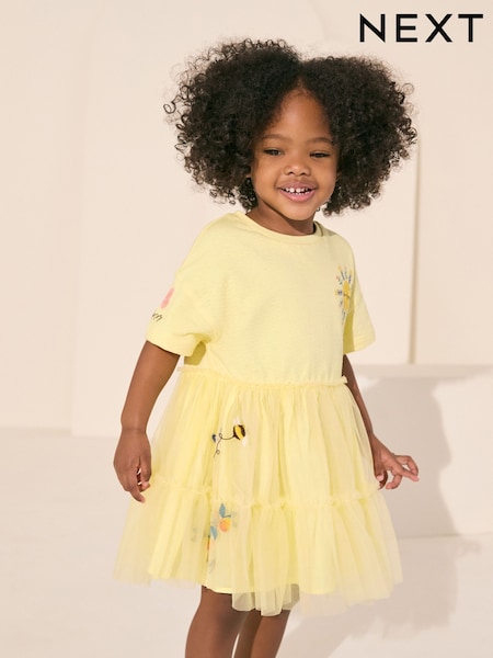 Yellow Character Mesh Party Dress (3mths-7yrs) (AG9814) | 94 QAR - 104 QAR