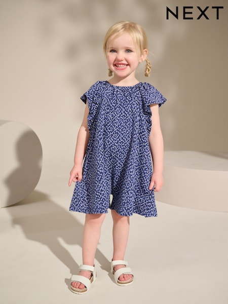 وردي - 100% Cotton Jersey Ruffle Playsuit (3mths-7yrs) (AG9816) | ‏61 د.إ.‏ - ‏ 71‏ د.إ.