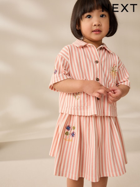 Pink/Yellow 100% Cotton Top and Skirt Set (3mths-7yrs) (AG9825) | €22 - €28