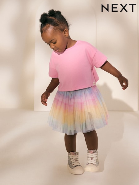 Rainbow/Pink Top and Tutu Skirt Set (3mths-7yrs) (AG9826) | €18 - €24