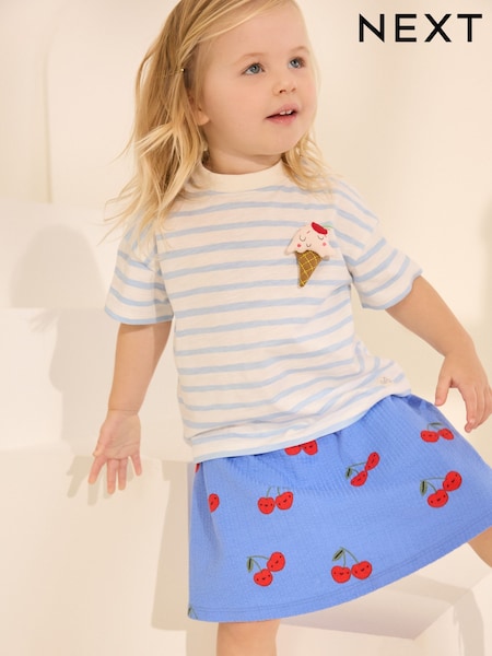 Blue Character 100% Cotton T-Shirt and Skirt Set (3mths-7yrs) (AG9827) | €18 - €24