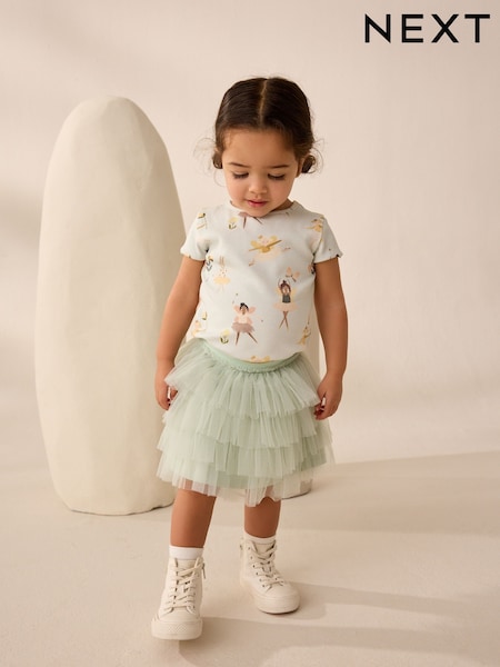 Aqua Blue Girls Ribbed T-Shirt & Tutu Skirt (3mths-7yrs) (AG9828) | €22 - €28