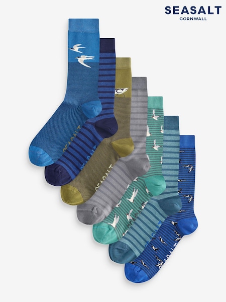 Seasalt Cornwall Mens Sailor Socks Box of 7 Creatures (AG9875) | ‏233 د.إ.‏