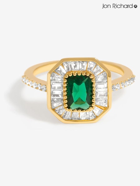 Jon Richard Gold Tone Cubic Zirconia Heart And Enamel Ring (AG9961) | €19