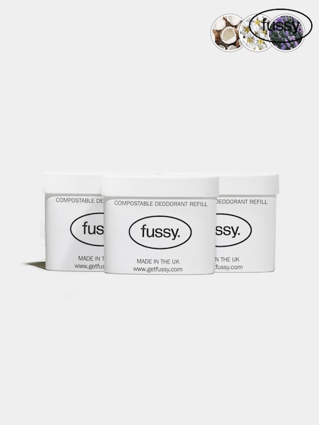 Fussy Deodorant Refill Pack: Coconut Milk, Jasmine Bloom, Lavender Fields