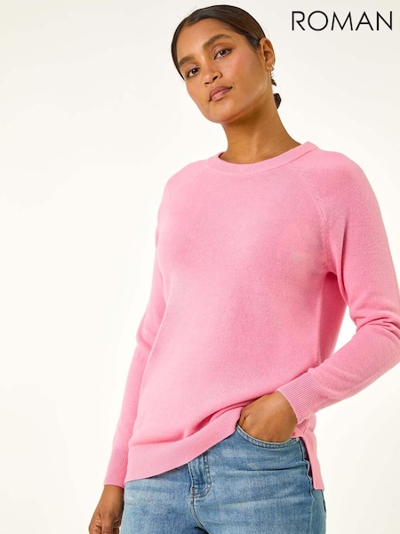 Roman Pink Plain Soft Crew Neck Jumper (AH1033) | AZN 98