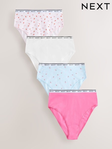 Fruit Print High Rise High Leg Logo Knickers 4 Pack (AH1142) | $29