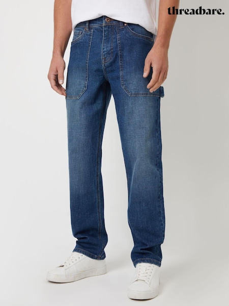 Threadbare Blue Mid Wash Stretch Straight Leg Carpenter Jeans With Stretch (AH1176) | 1,682 UAH