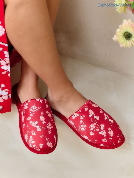 Bath & Body Works Red Japanese Cherry Blossom Mule Slippers (AH1187) | €21