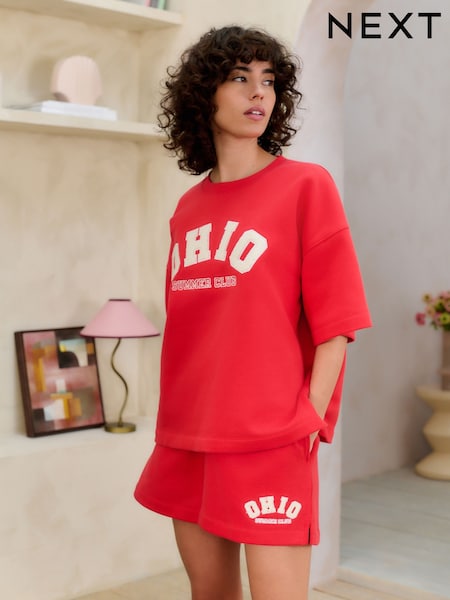Bath & Body Works Red Ohio Sweat Shorts (AH1232) | ₪126