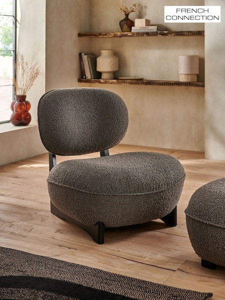 French Connection Mocha Charcoal Grey Brown Loop Boucle Jaivik Accent Chair (AH1236) | €567