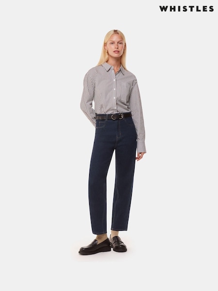 Whistles Blue Stretch Barrel Leg Jeans (AH1258) | $163