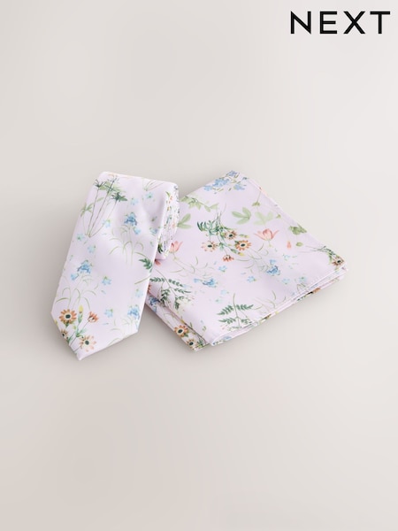 Pink Tie and Pocket Square Set (AH1344) | €18