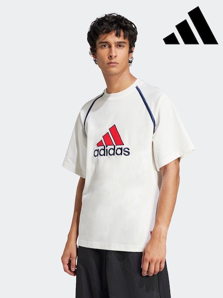 adidas White 100% Cotton Badge Of Sport T-Shirt (AH1358) | R$ 295